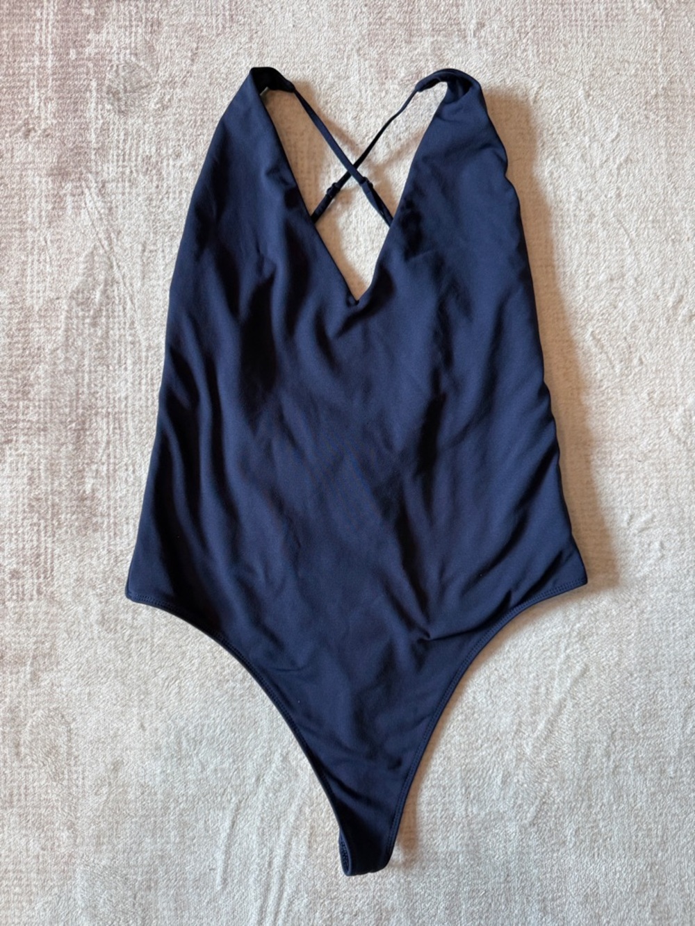 Babaton Bodysuit V-Neck Strappy Back Size M Aritzia